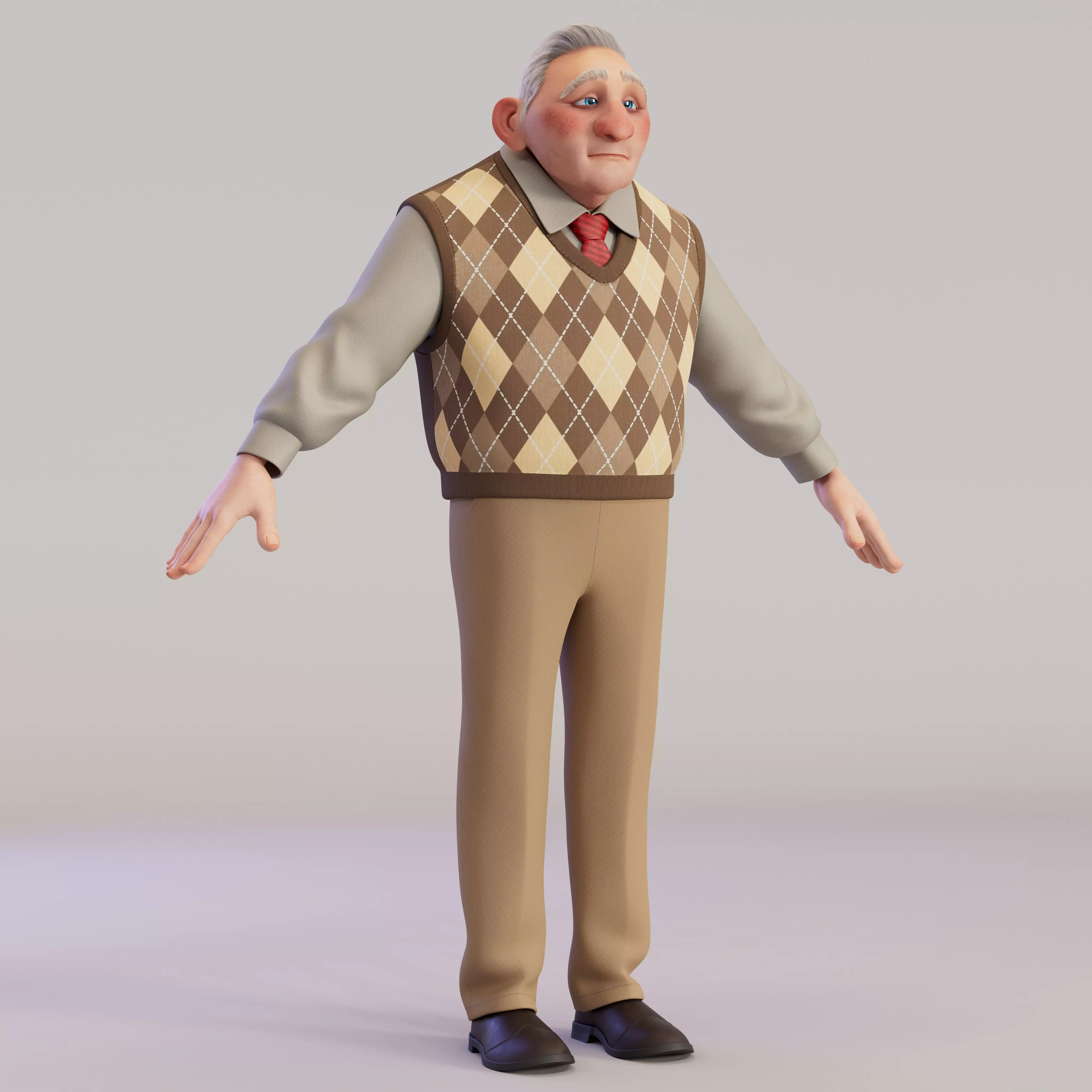 stylized character Barney 3D model_5