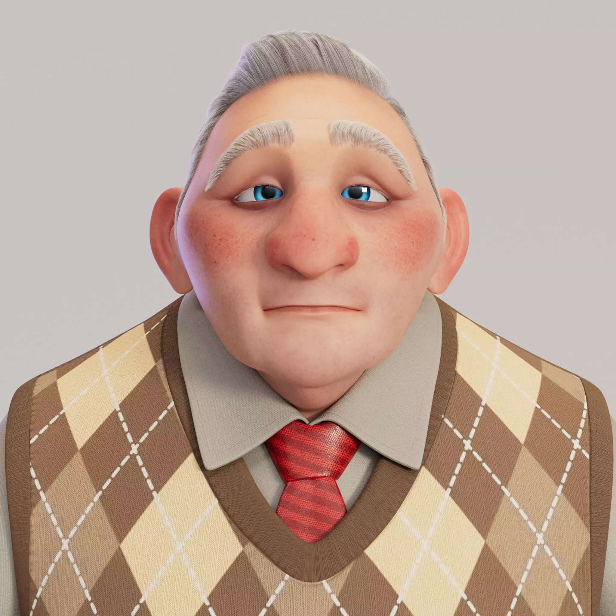 stylized character Barney 3D model_3