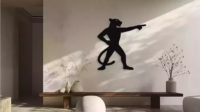 Panther Pointing Wall Decor Art