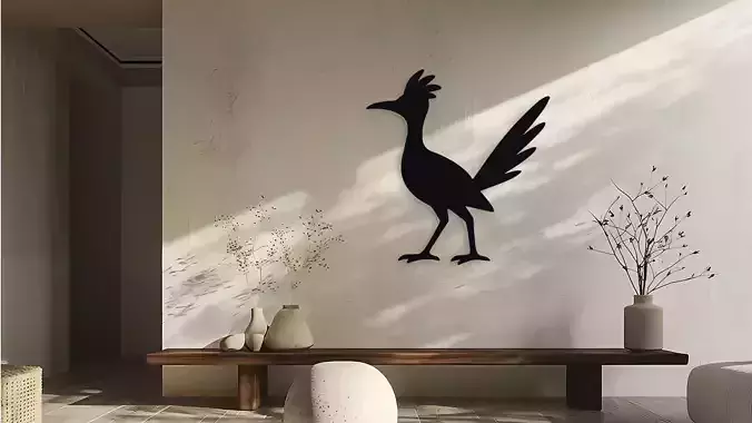 Roadrunner Bird Silhouette Wall Decor Art