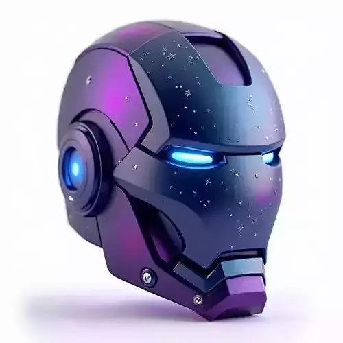 Cosmic Nebula Iron Man Helmet 3D Model Galactic Suit