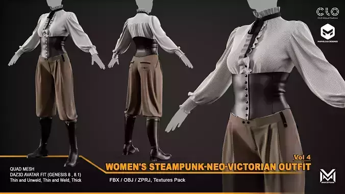 Women Steampunk-Neo-Victorian Outfit-VOL4