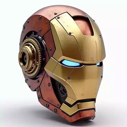 Steampunk Iron Man Helmet 3D Model Victorian Tech Gear