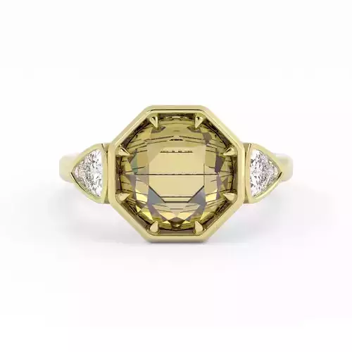 Round Center With Trillion Cut Sides 3DM