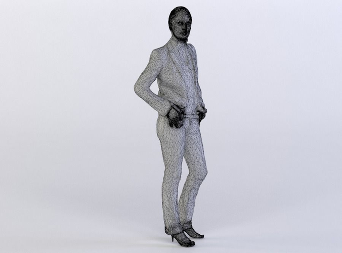 Maria 0060 Woman standing, arms in her pockets