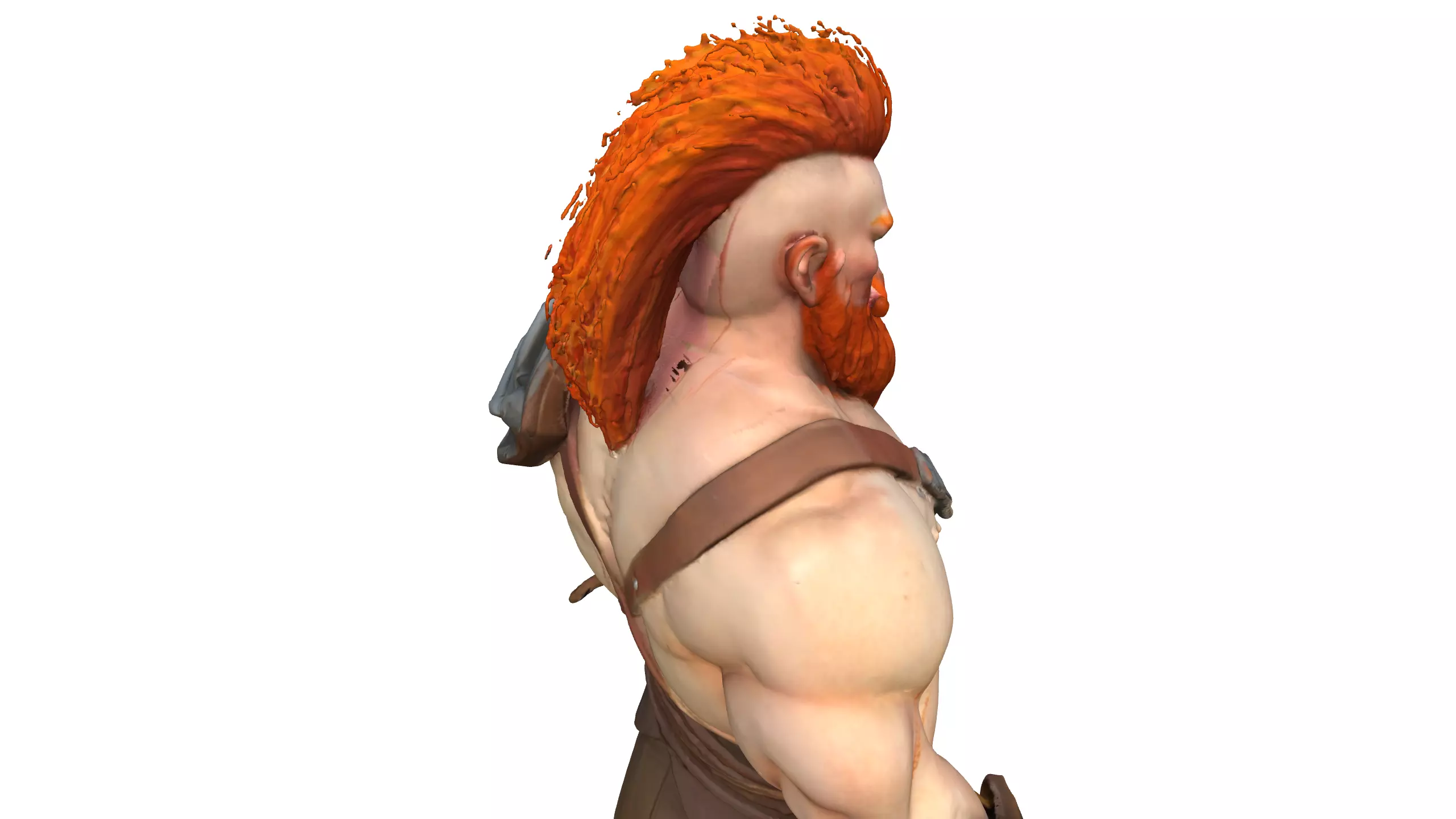 Stylized Barbarian Warrior 3D Character 3D model_4