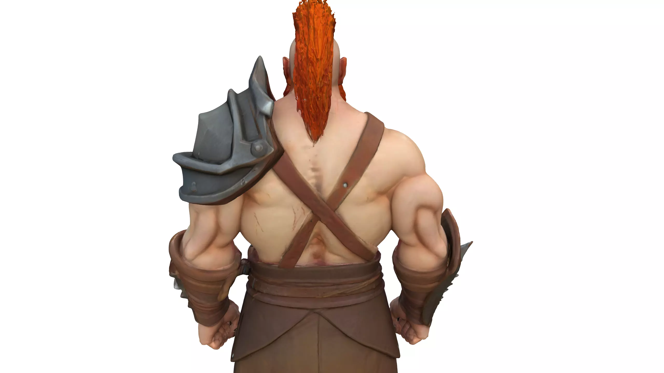 Stylized Barbarian Warrior 3D Character 3D model_7
