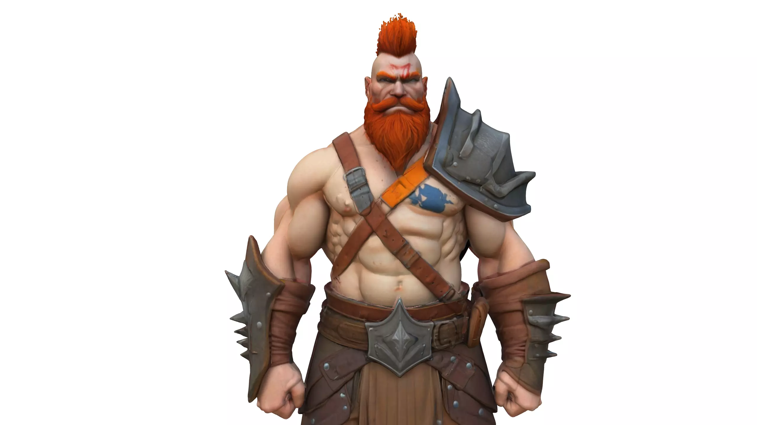 Stylized Barbarian Warrior 3D Character 3D model_5