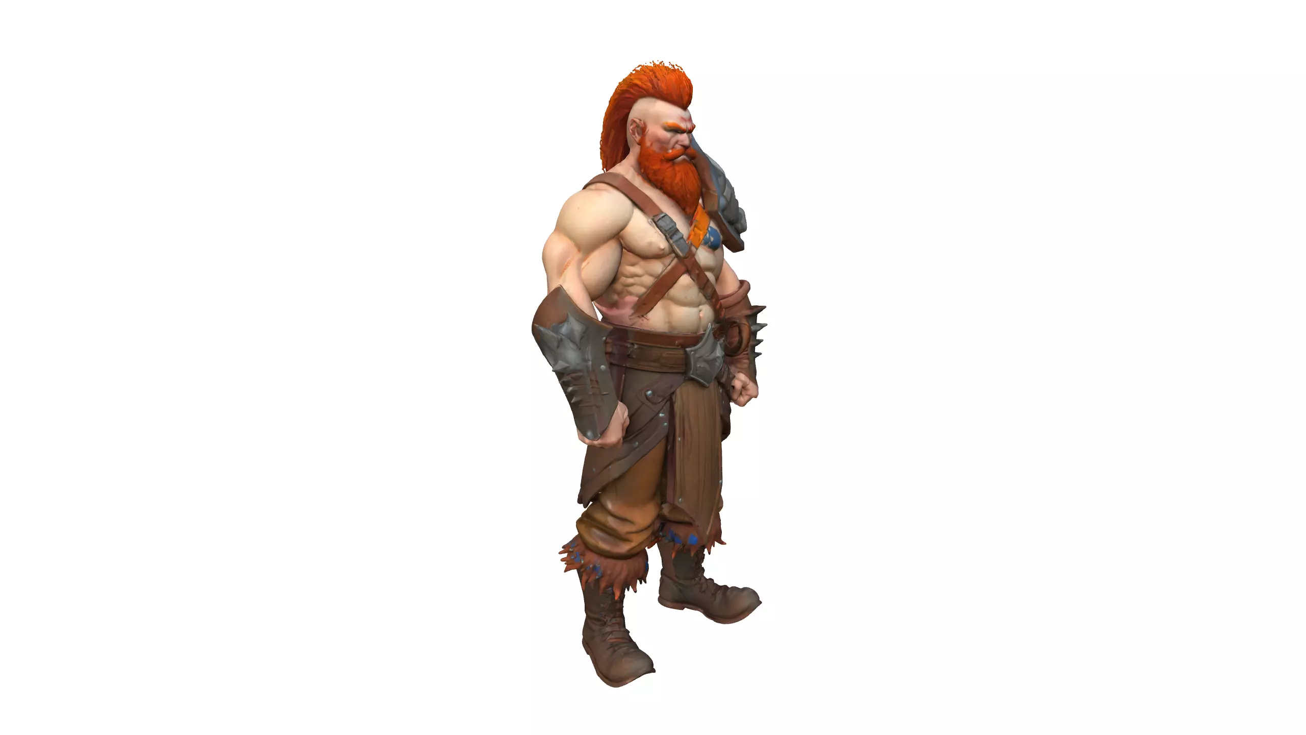 Stylized Barbarian Warrior 3D Character 3D model_10