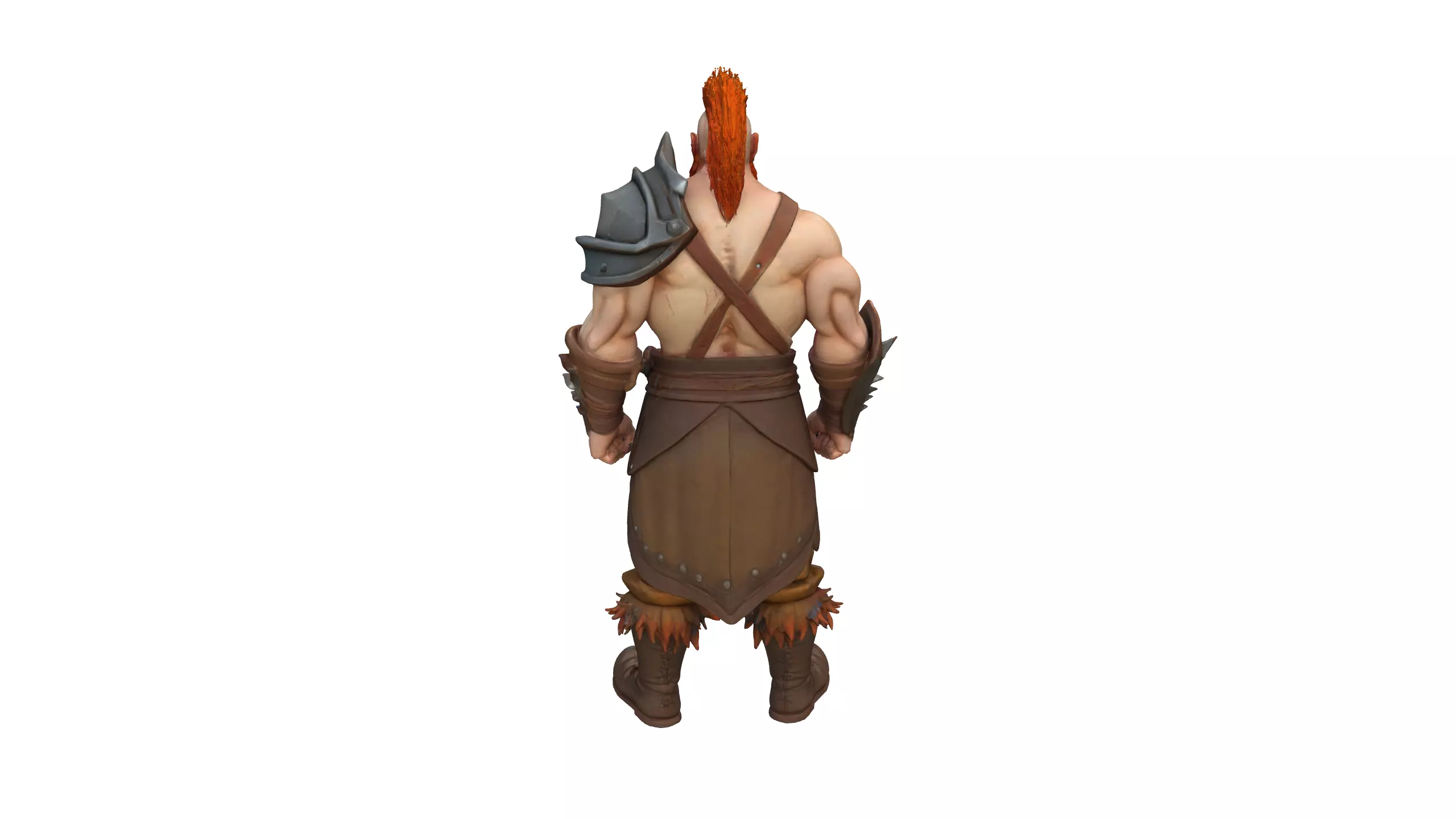 Stylized Barbarian Warrior 3D Character 3D model_3