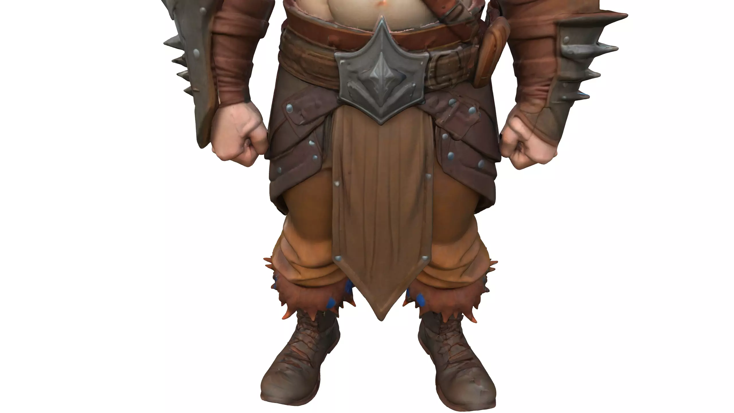 Stylized Barbarian Warrior 3D Character 3D model_9