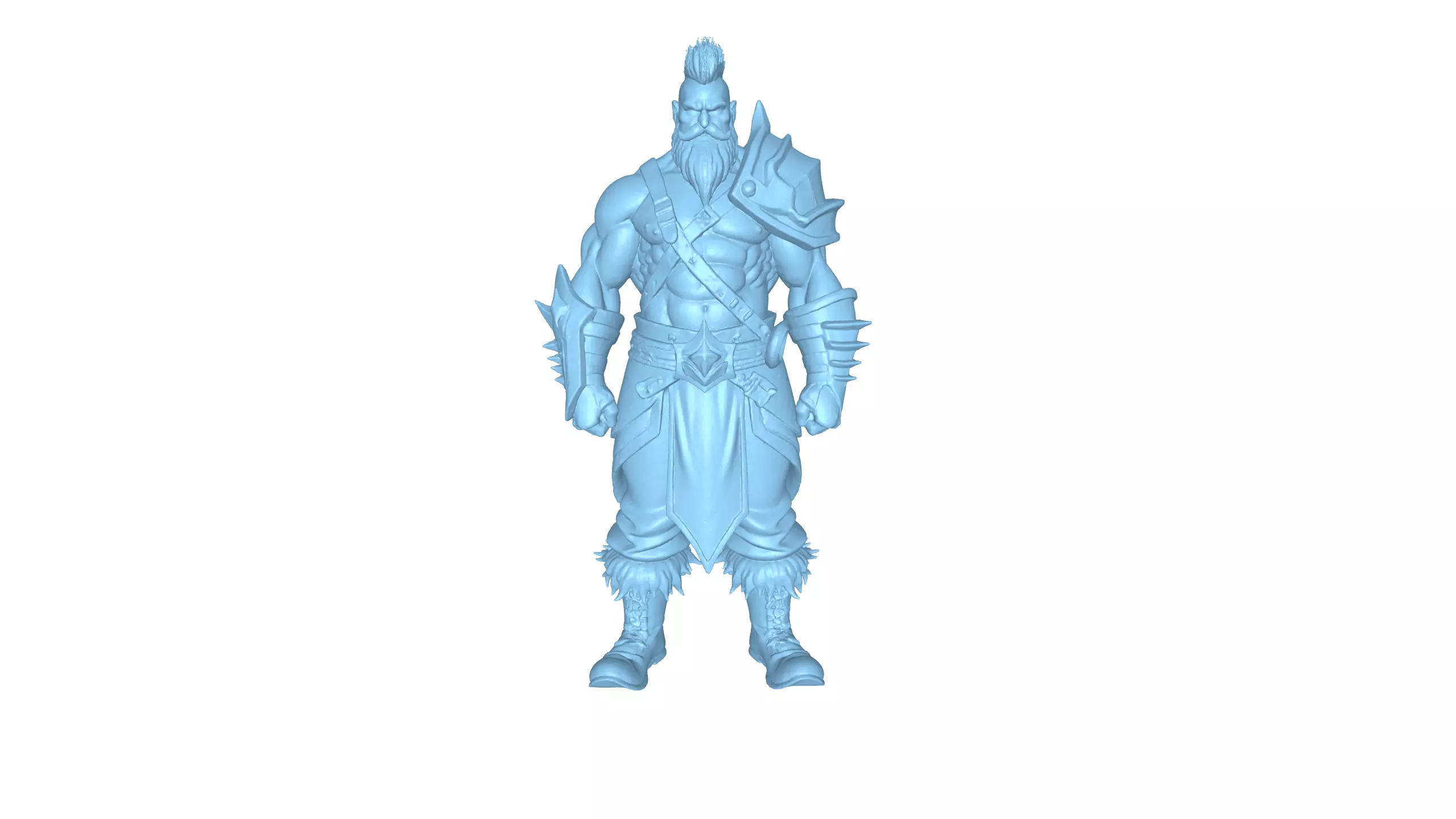 Stylized Barbarian Warrior 3D Character 3D model_22
