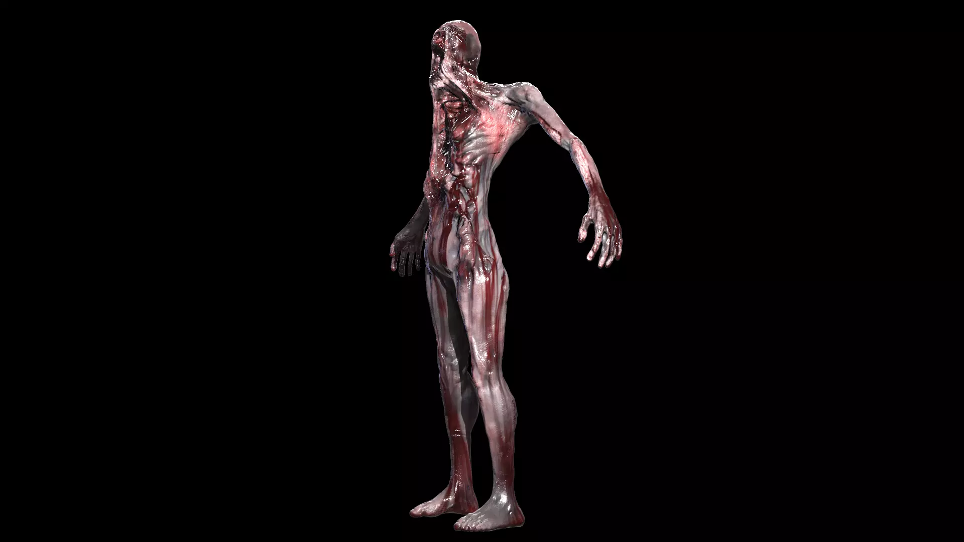 Alien Mutant Zombie 4 Low-poly 3D model_11