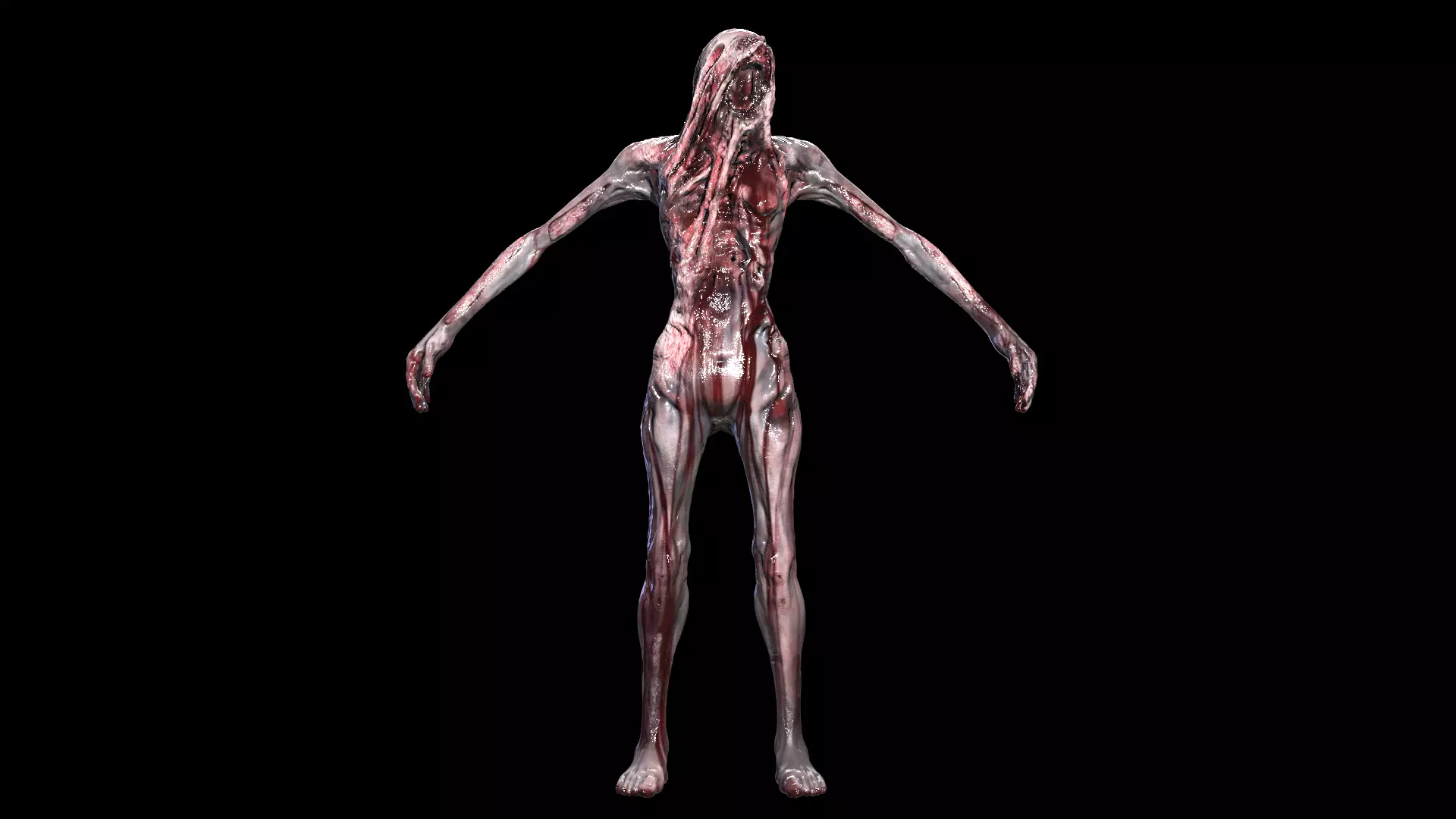 Alien Mutant Zombie 4 Low-poly 3D model_7