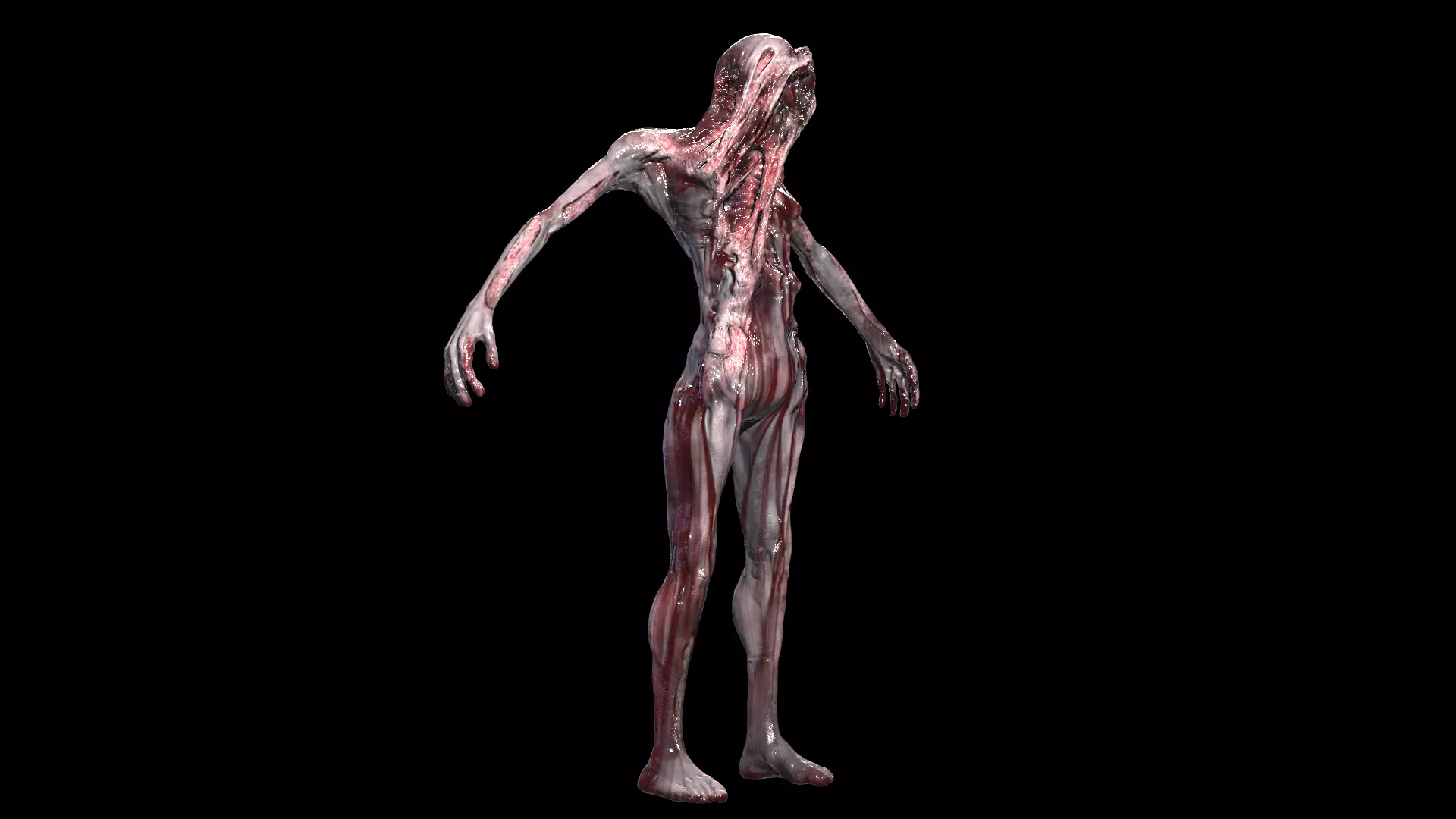Alien Mutant Zombie 4 Low-poly 3D model_9