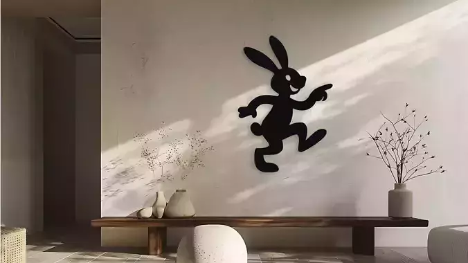 Dancing Bunny Wall Decor Art