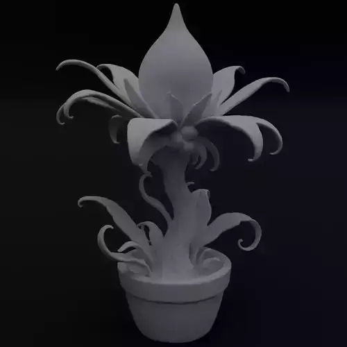 Pyrobulb Volcanic Seed Alien flower 3D model for 3D printing