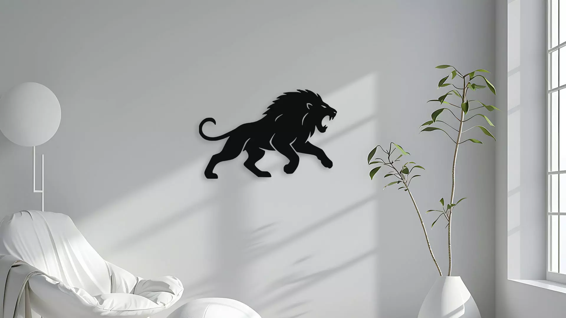 Roaring Lion Wall Decor Art 3D model_4