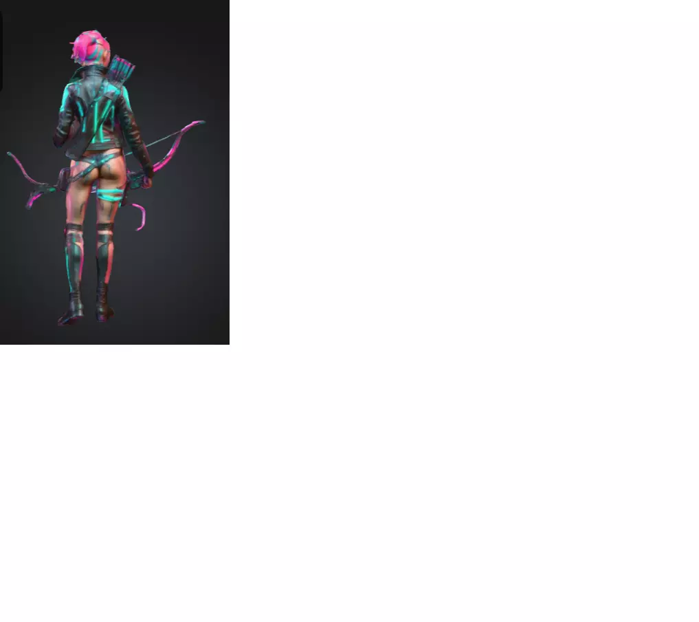 Hyper-Realistic Cyberpunk Elf Archer - 155mm Mini 3D print model_2