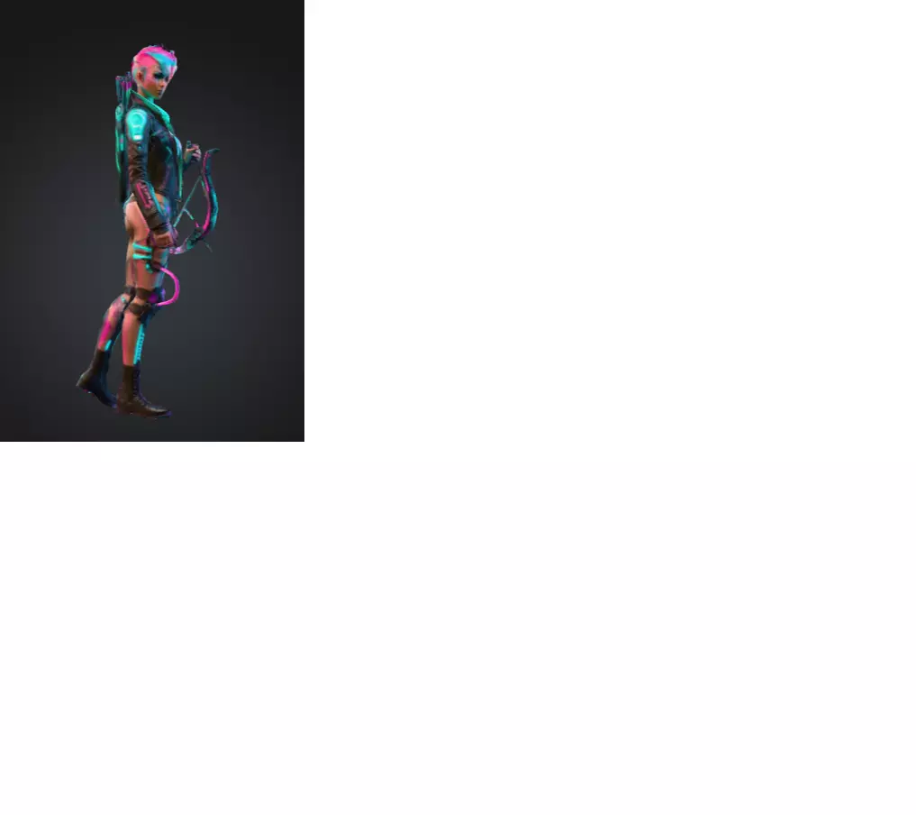 Hyper-Realistic Cyberpunk Elf Archer - 155mm Mini 3D print model_4