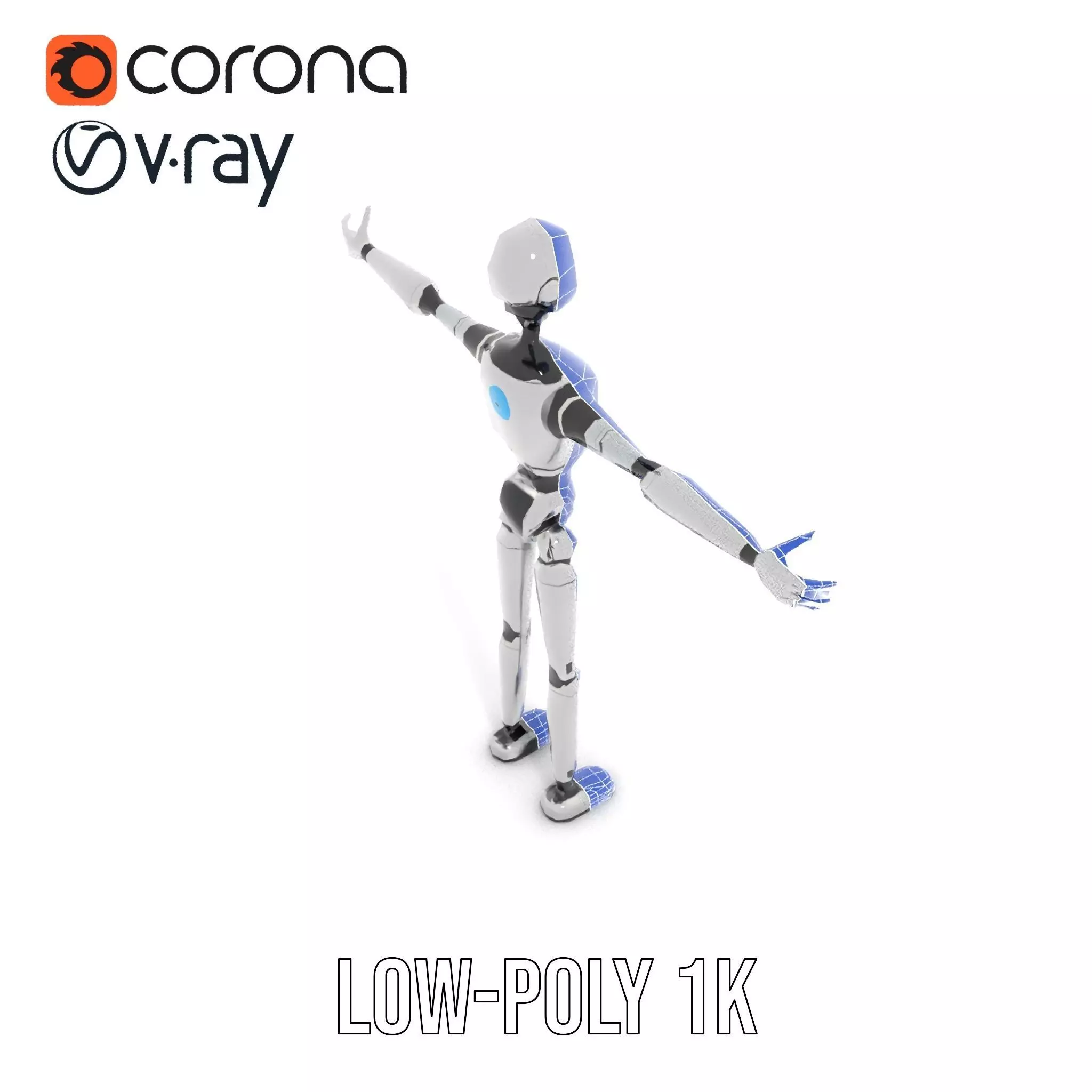 Advanced Humanoid Robot model pack Low-poly 3D model_26