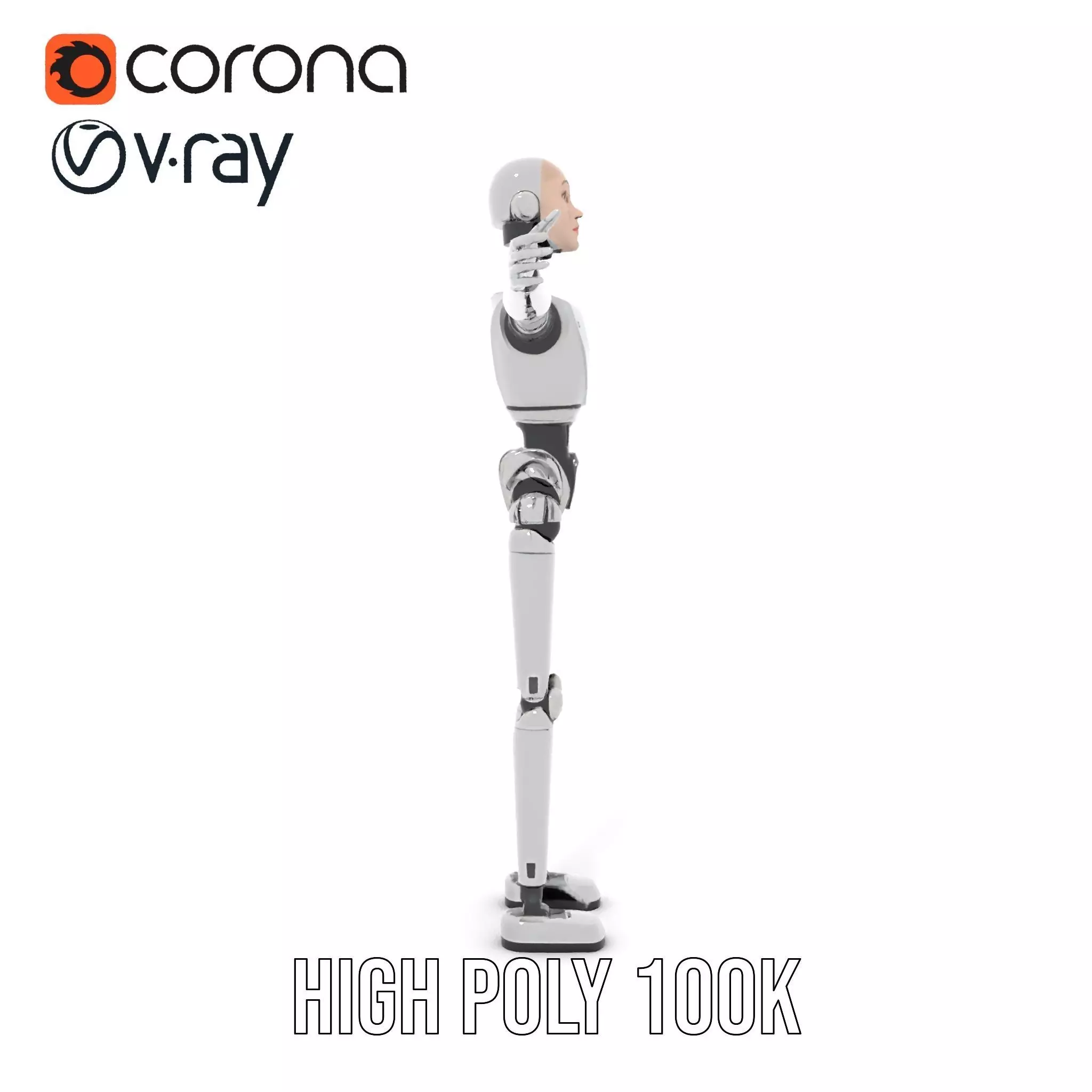 Advanced Humanoid Robot model pack Low-poly 3D model_16