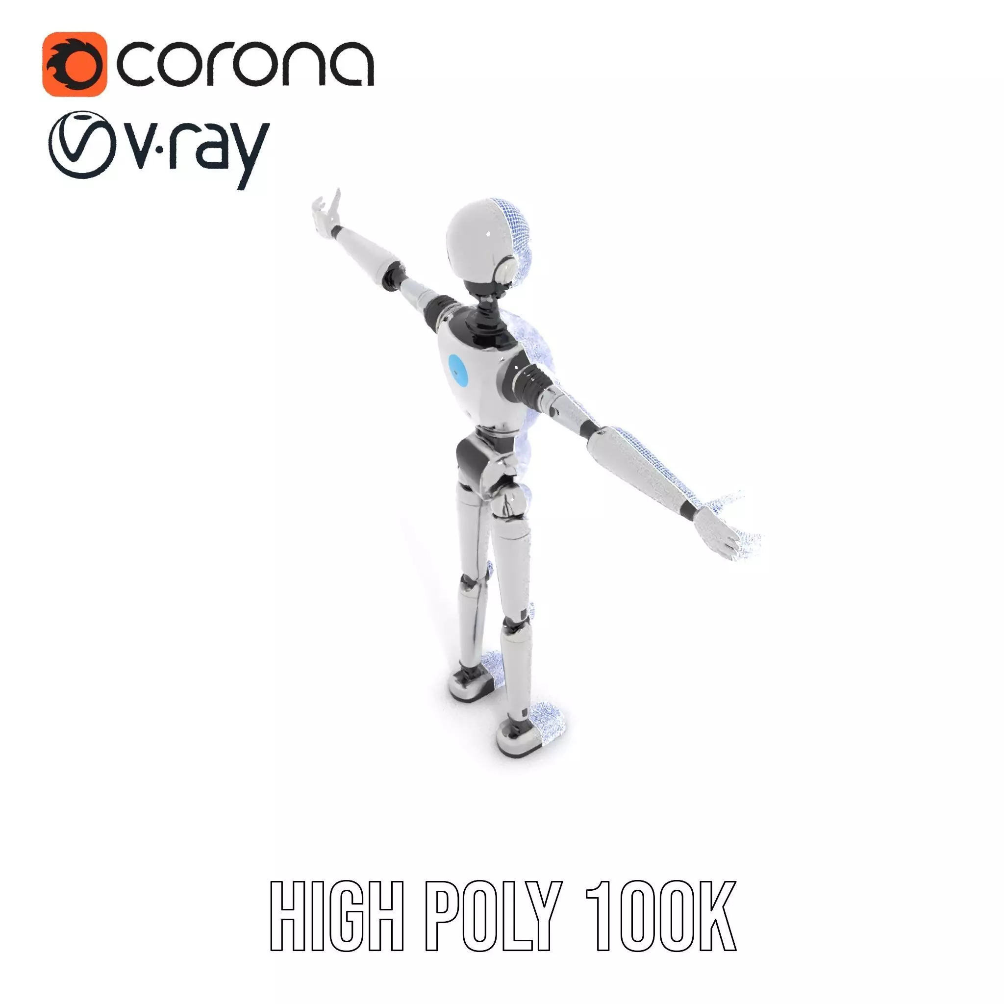 Advanced Humanoid Robot model pack Low-poly 3D model_30