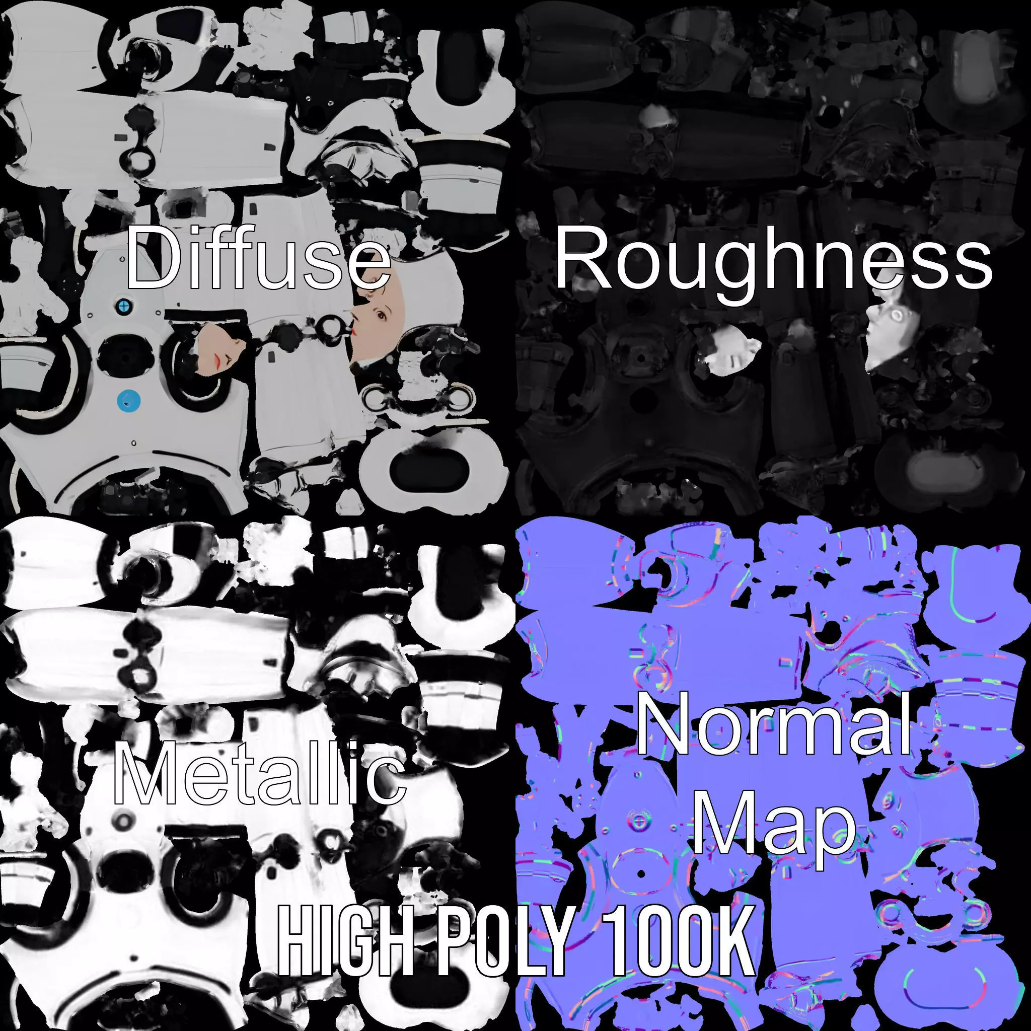 Advanced Humanoid Robot model pack Low-poly 3D model_4