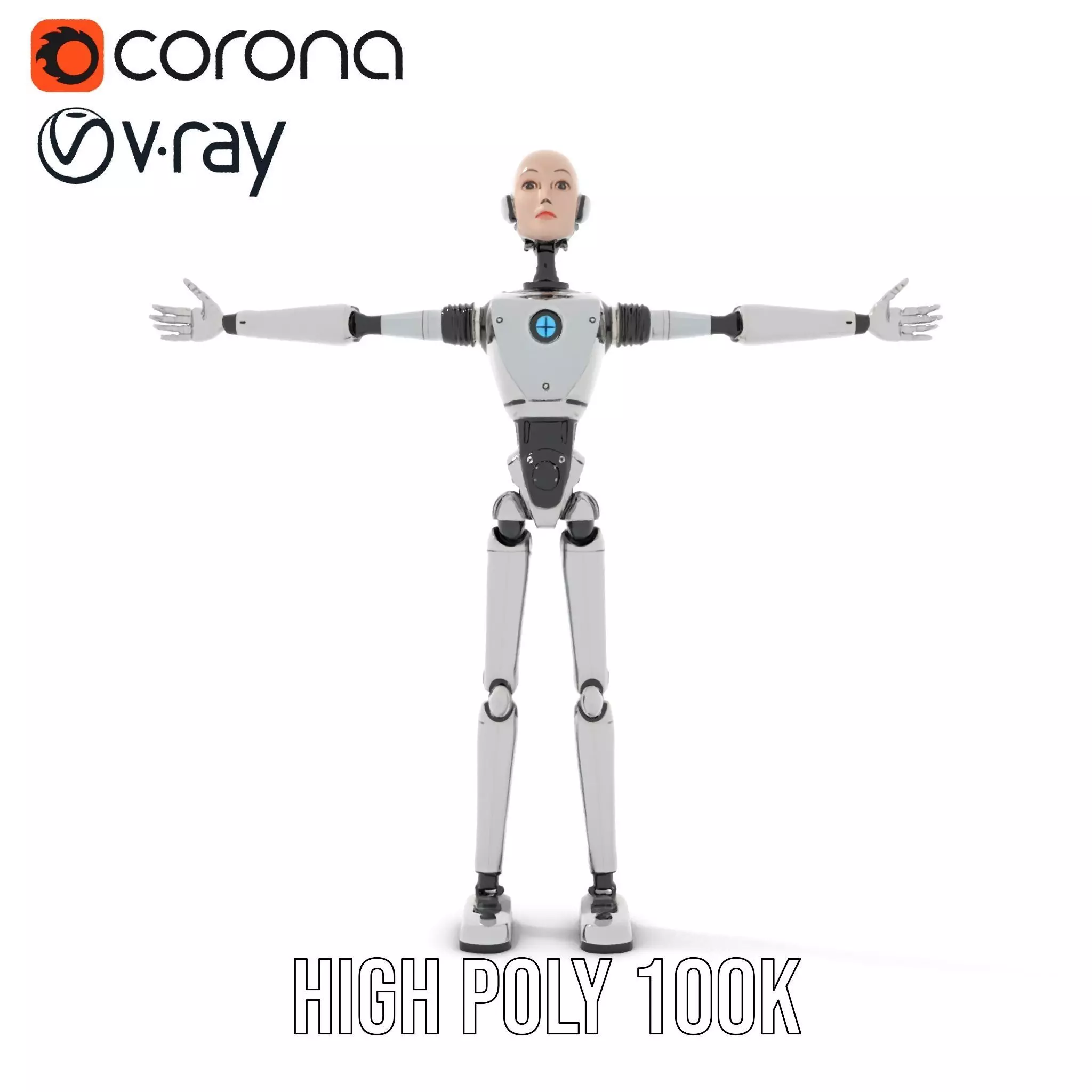 Advanced Humanoid Robot model pack Low-poly 3D model_21