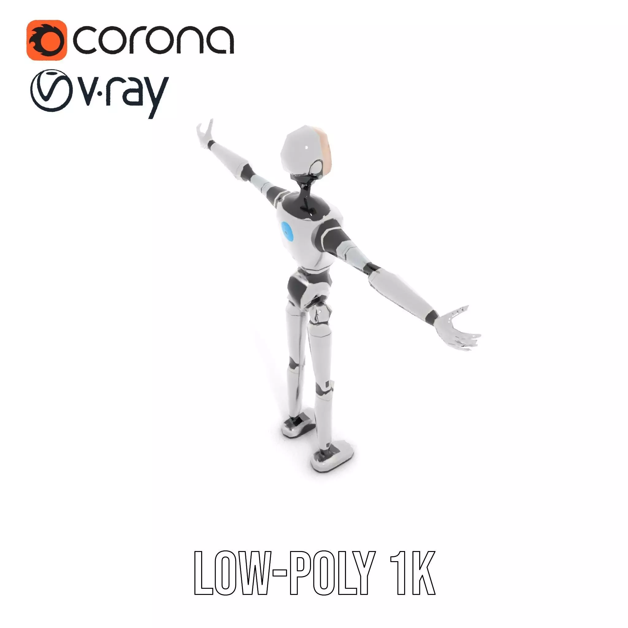 Advanced Humanoid Robot model pack Low-poly 3D model_32