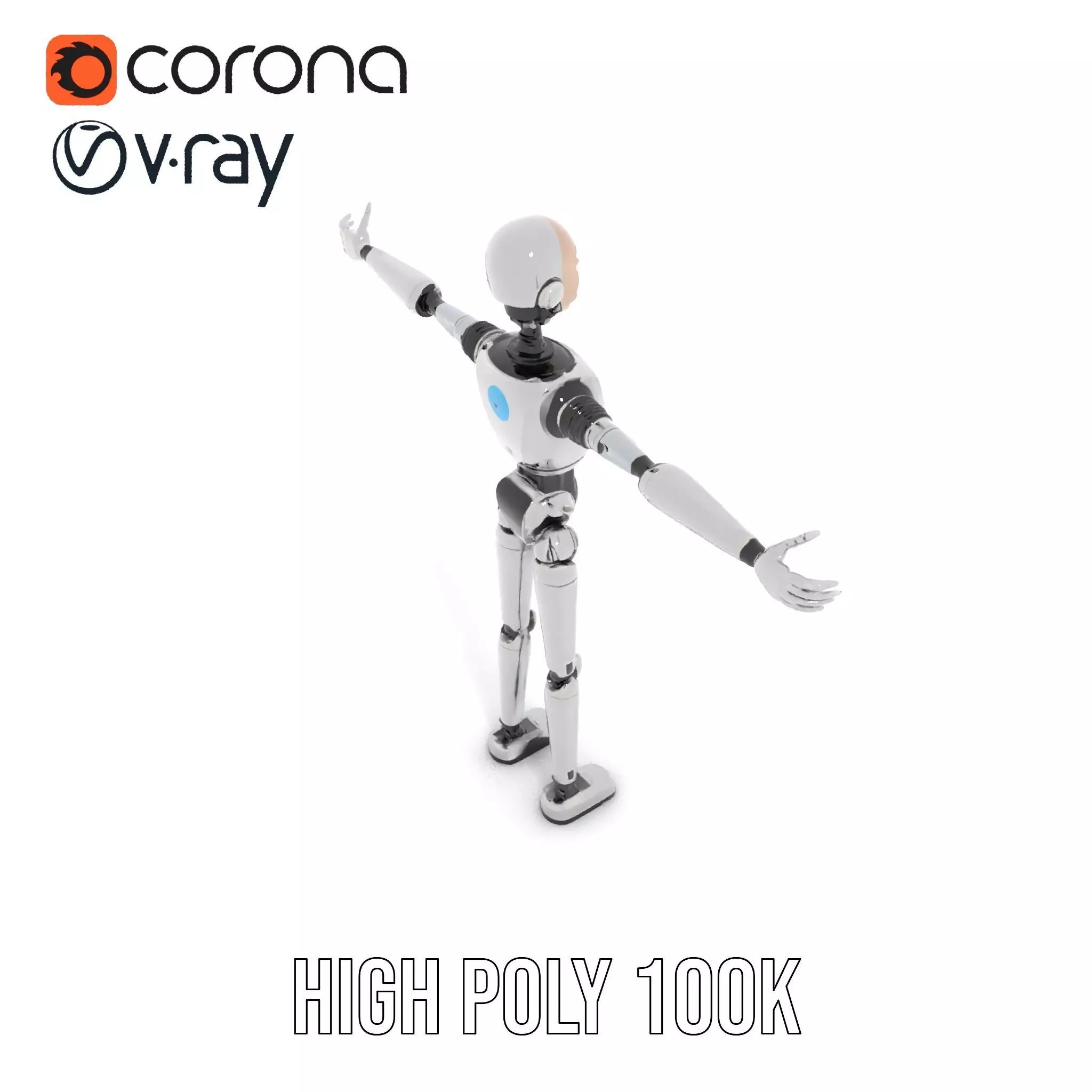 Advanced Humanoid Robot model pack Low-poly 3D model_10