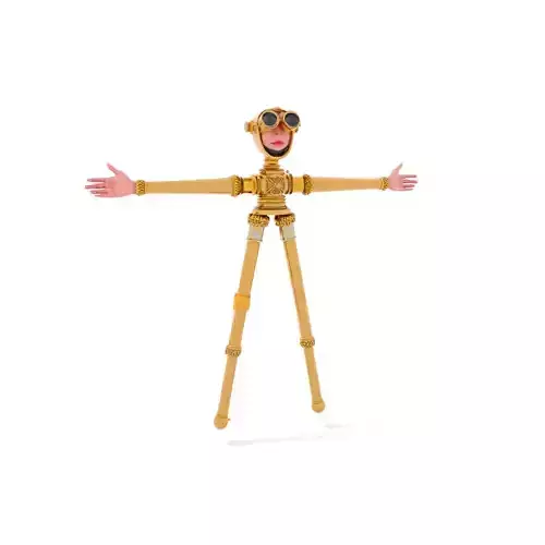 Gold Steampunk Robot model pack