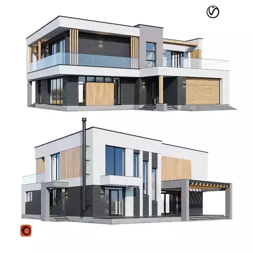 Modern house Max with BLENDER file 3D model