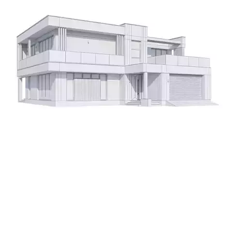 Modern house Max with BLENDER file 3D model 7