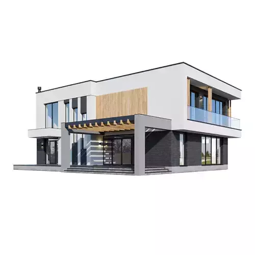 Modern house Max with BLENDER file 3D model 3