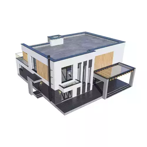 Modern house Max with BLENDER file 3D model 5