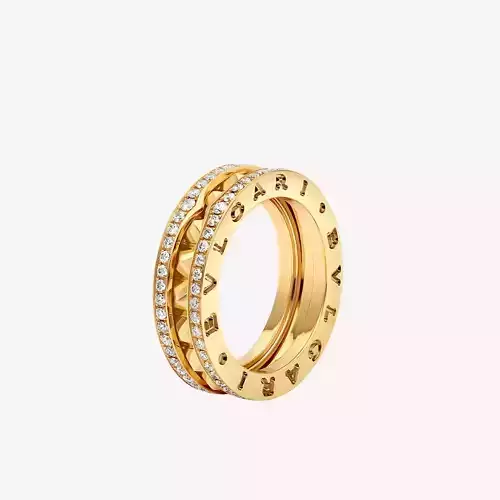 BULGARI - B ZERO 1 RING - DOUBLE BAND STRUDED WITH DIAMOND EDGES