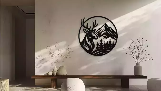 Majestic Deer Mountain Wall Art