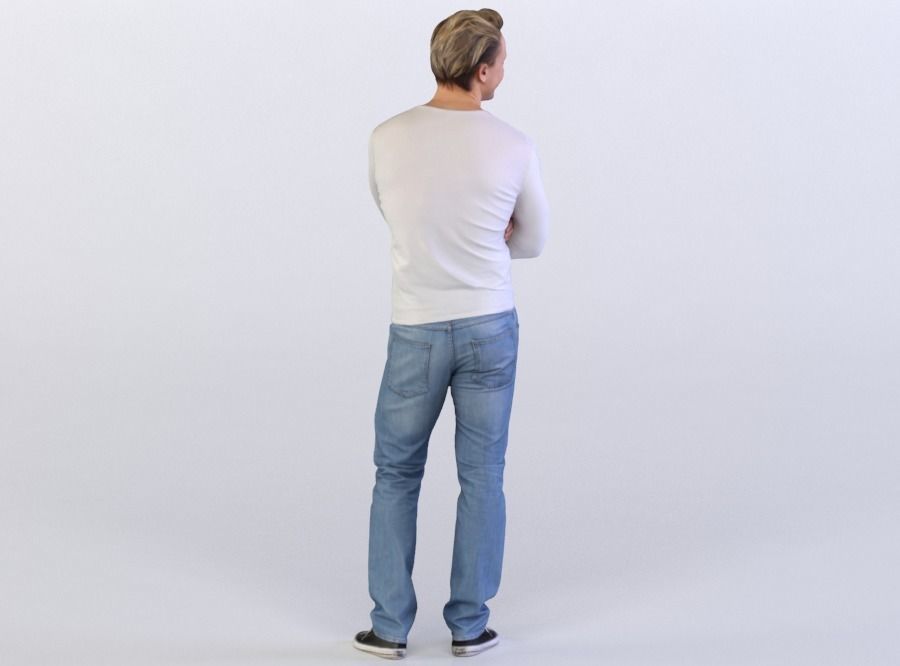 Ben 0453 Man Standing, Arms Folded, Looking Right 3D model_2