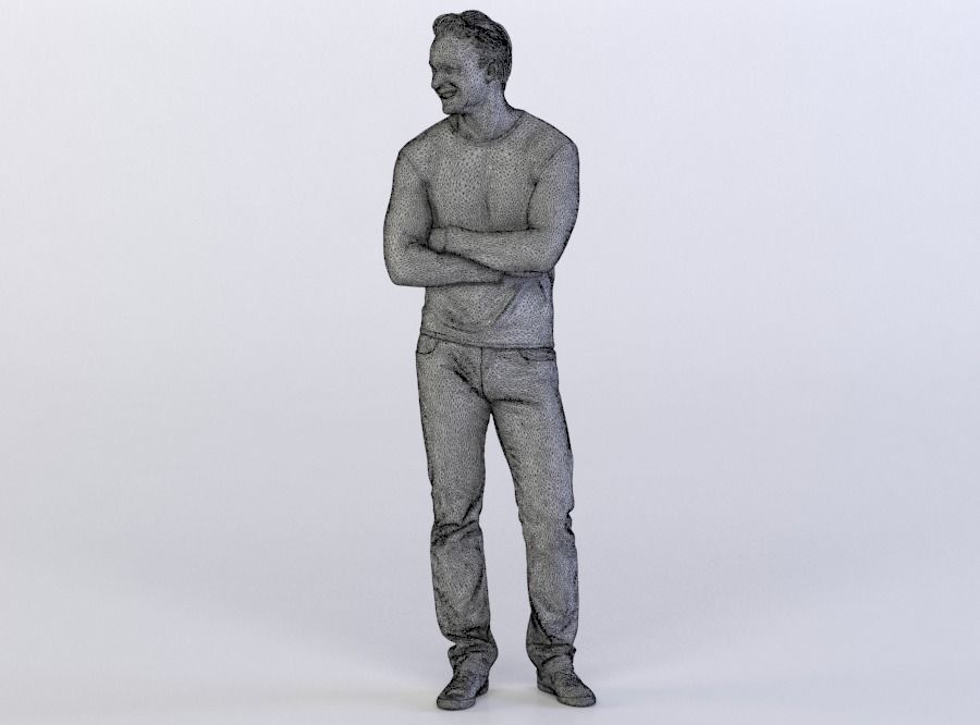 Ben 0453 Man Standing, Arms Folded, Looking Right 3D model_4