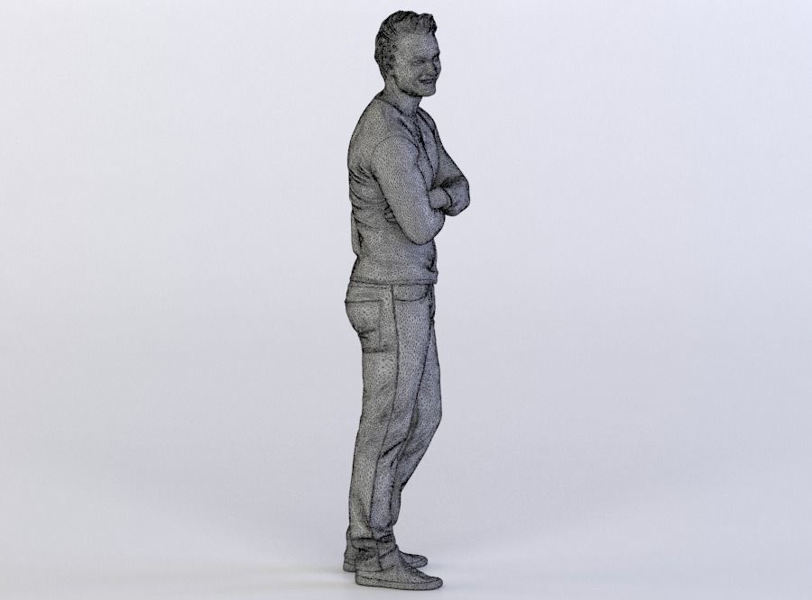 Ben 0453 Man Standing, Arms Folded, Looking Right 3D model_7