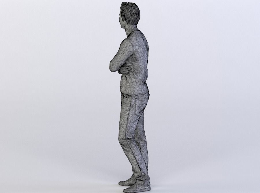 Ben 0453 Man Standing, Arms Folded, Looking Right 3D model_5