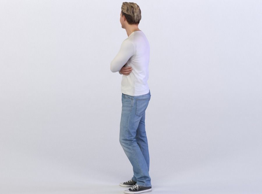 Ben 0453 Man Standing, Arms Folded, Looking Right 3D model_1
