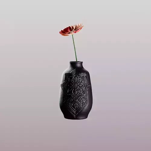 Embossed Black Vase