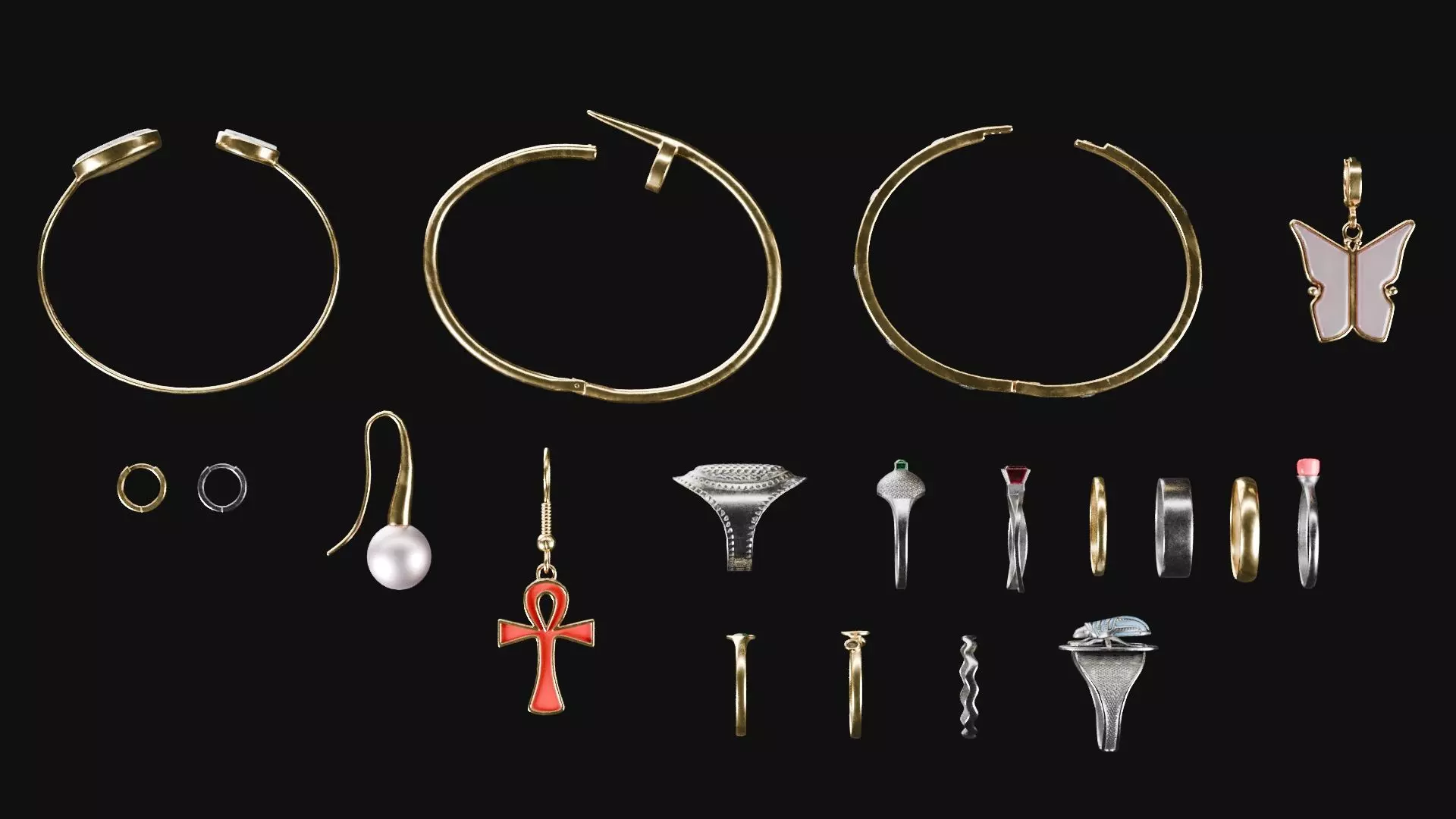 Jewellery Set 3D model_2