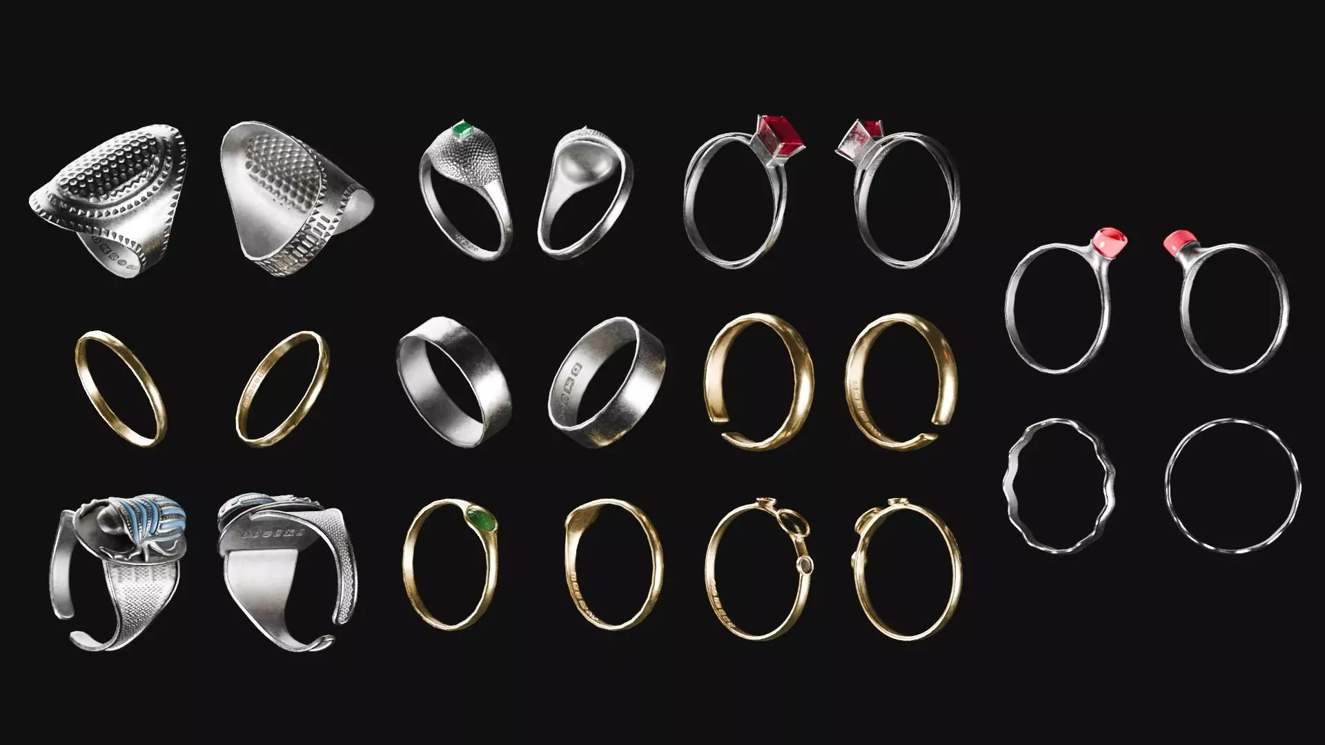 Jewellery Set 3D model_7