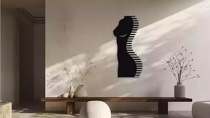 Female Body Contour Wall Art