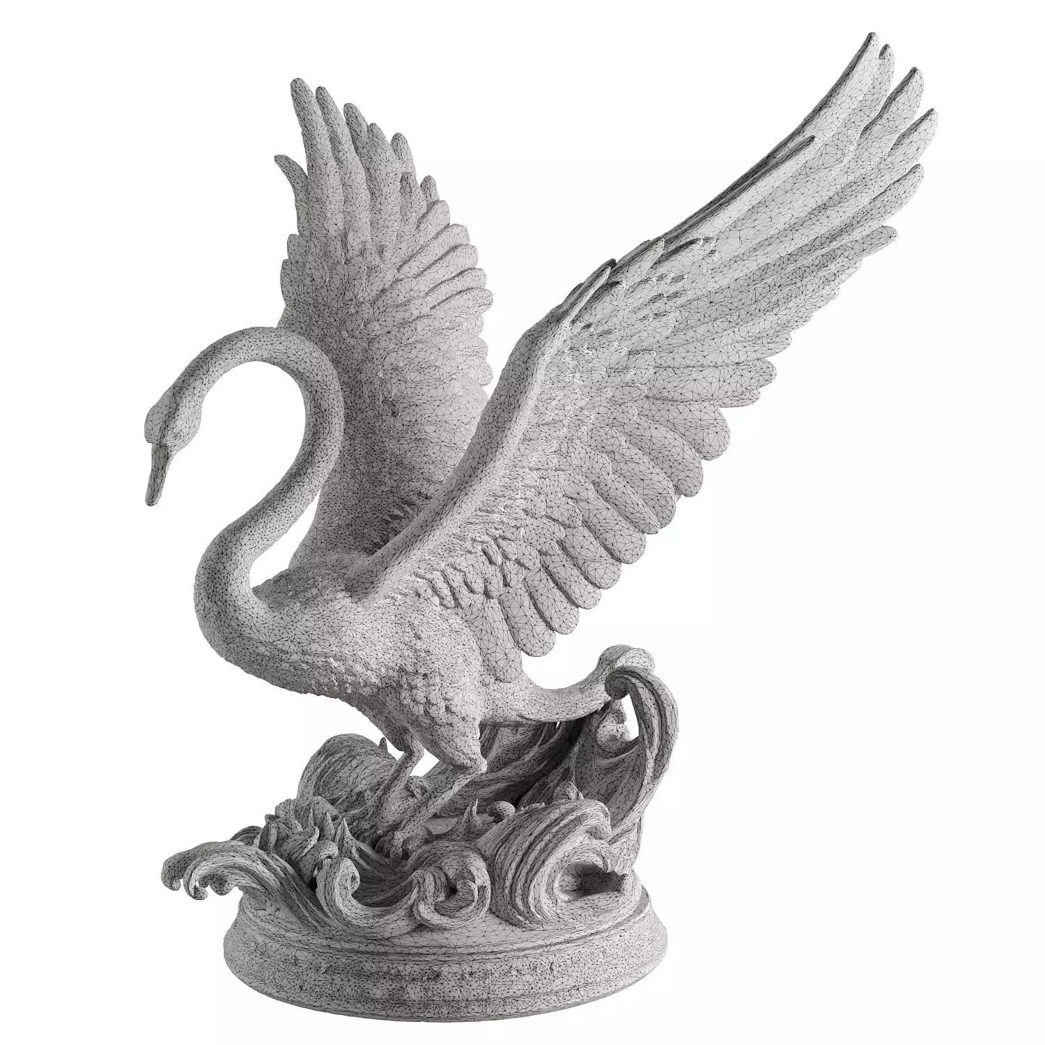 swan statue 1 3D model_2