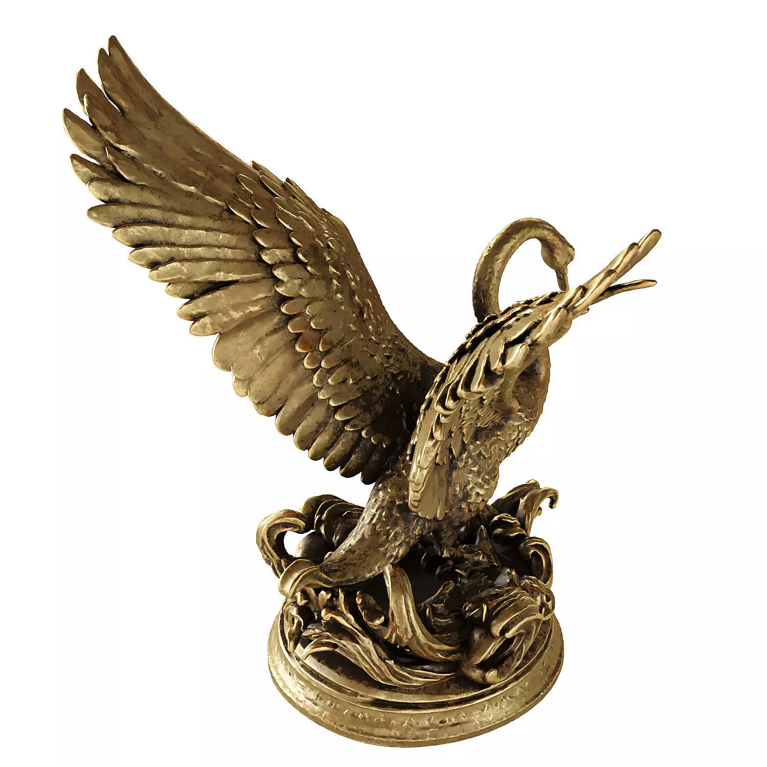 swan statue 1 3D model_1