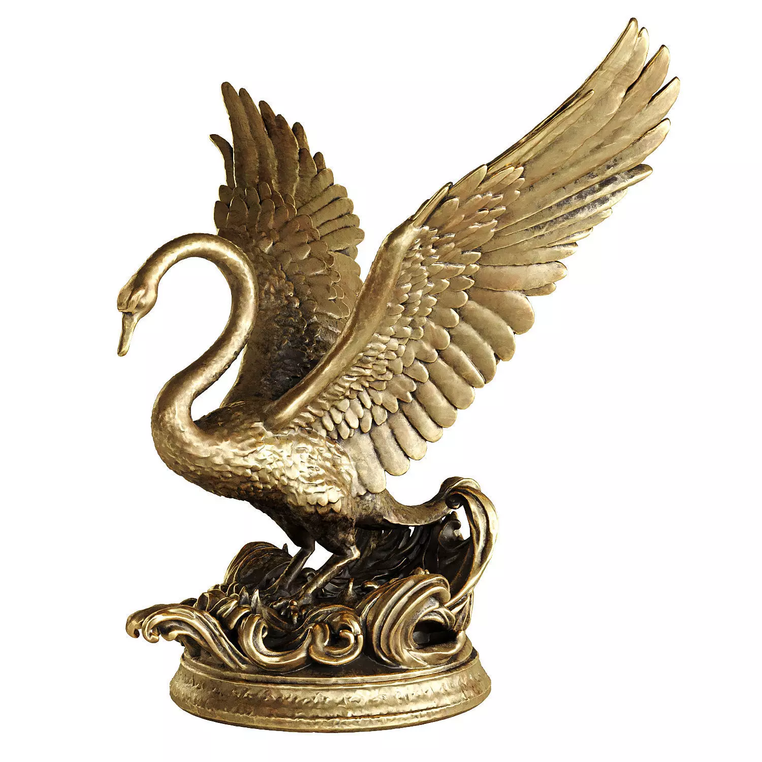 swan statue 1 3D model_0